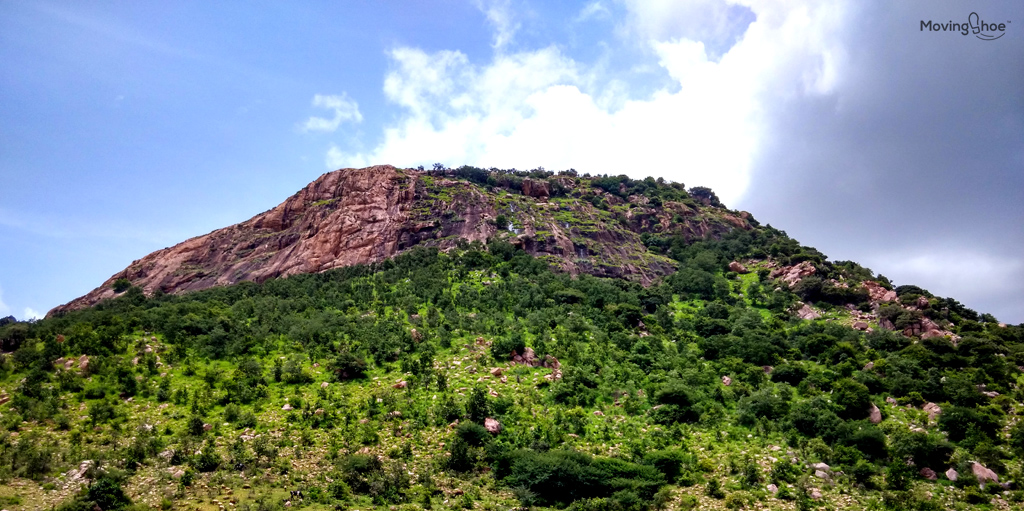 Mighty Makalidurga Hills as it looks from the base Makalidurga Trek